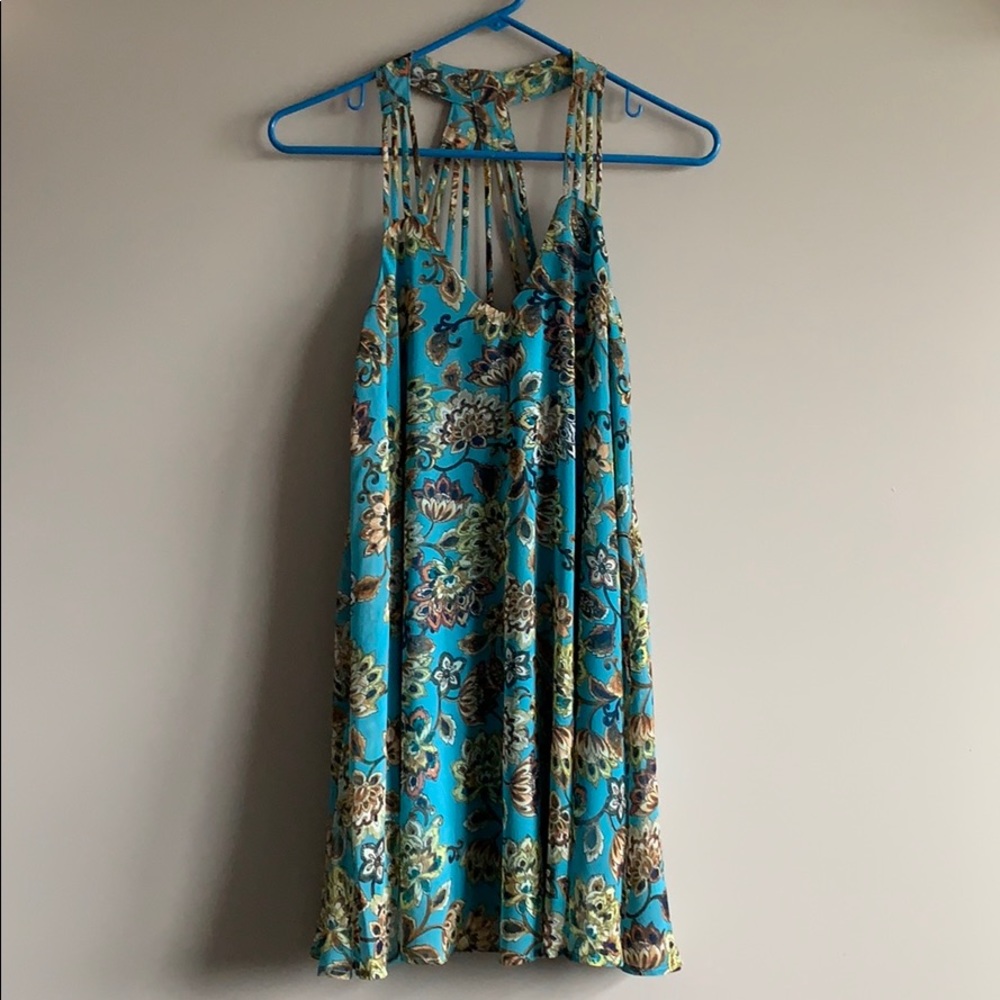 Blue Floral Flowy Dress